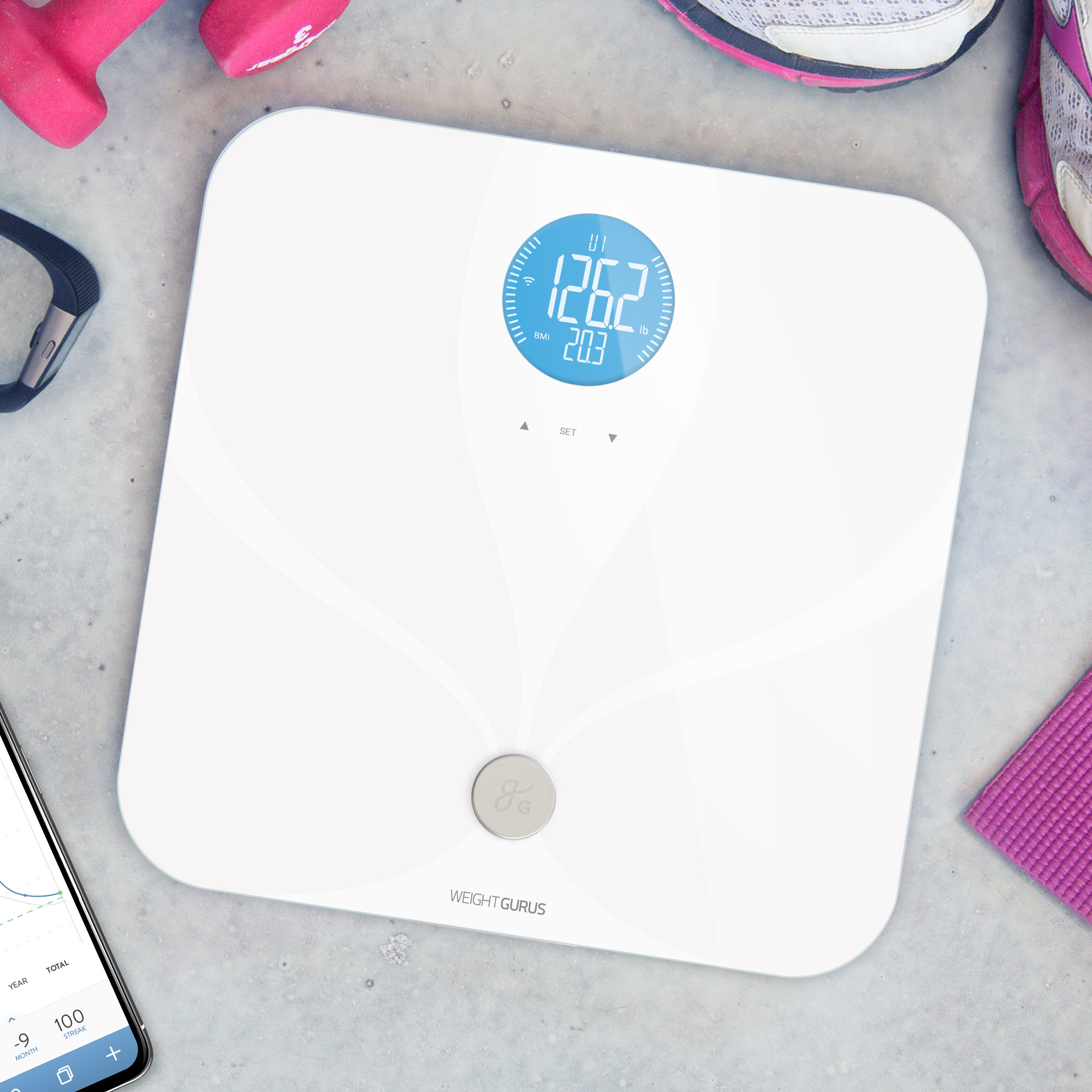 Appsync Smart Scale With Body Composition Silver - Weight Gurus : Target
